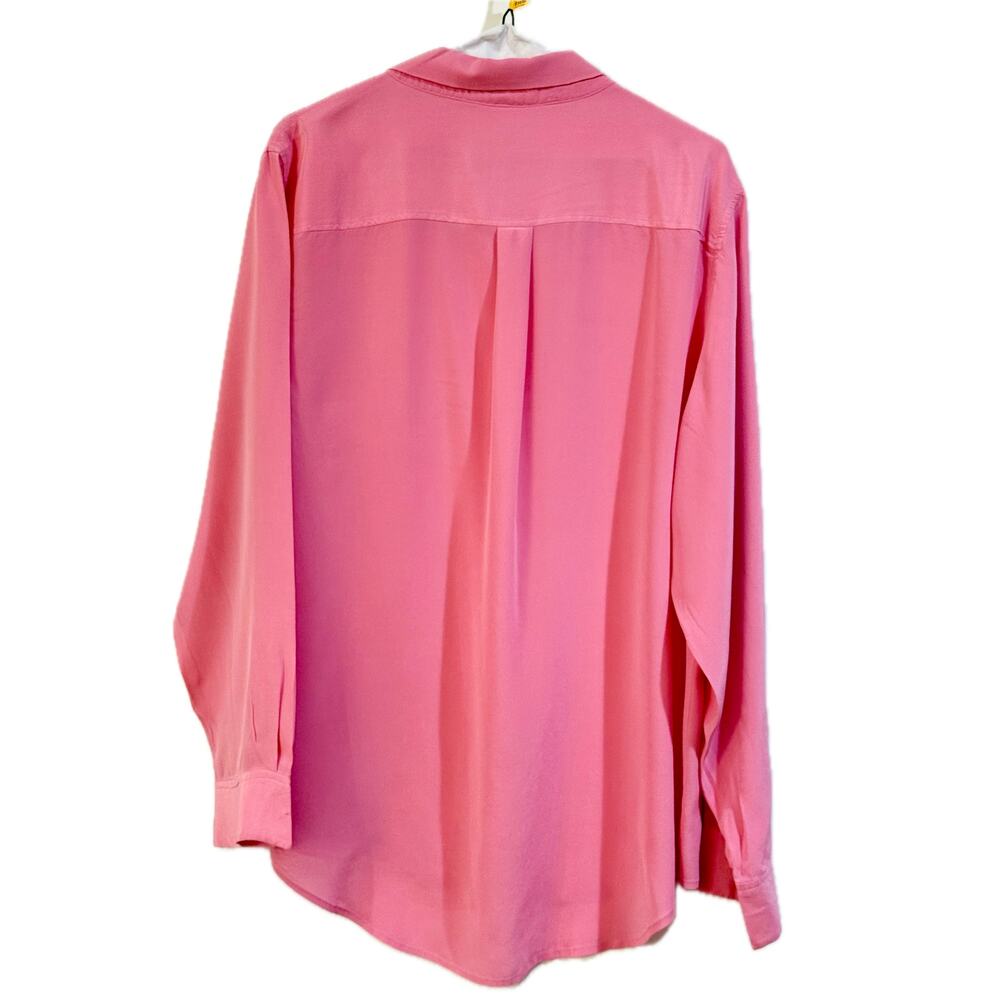 Two by Vince Camuto Soft Pink Button Down Silk Camp Utility Blouse Size Large - Picture 4 of 12